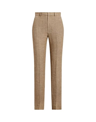 Polo Ralph Lauren Glen Plaid Linen Tweed Pant Woman Pants Beige Size 6 Linen