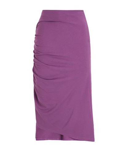 8 By Yoox Viscose Midi Skirt W/ Side Gathering & Split Woman Midi Skirt Purple Size Xxl Viscose, Rec