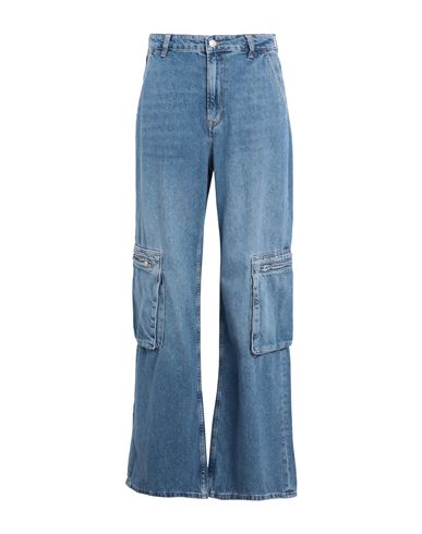 ONLY ONLY WOMAN DENIM PANTS BLUE SIZE 28W-32L COTTON, RECYCLED COTTON