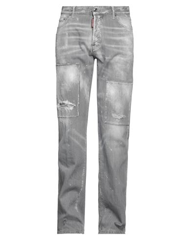 DSQUARED2 DSQUARED2 MAN JEANS GREY SIZE 32 COTTON, ELASTANE