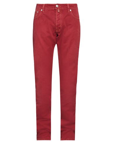 Jacob Cohёn Man Jeans Burgundy Size 36 Cotton In Red