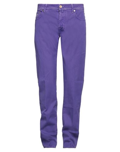 Jacob Cohёn Man Pants Purple Size 37 Cotton