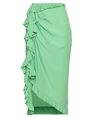 Dries Van Noten Woman Midi Skirt Light Green Size 6 Acetate, Silk
