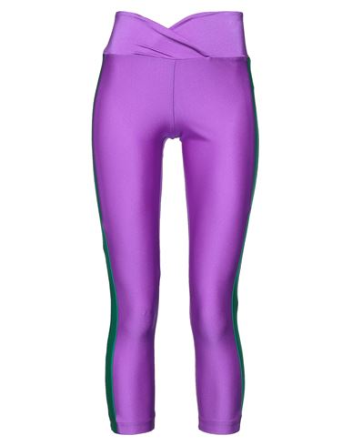 Simona Corsellini Woman Leggings Purple Size 8 Polyamide, Elastane