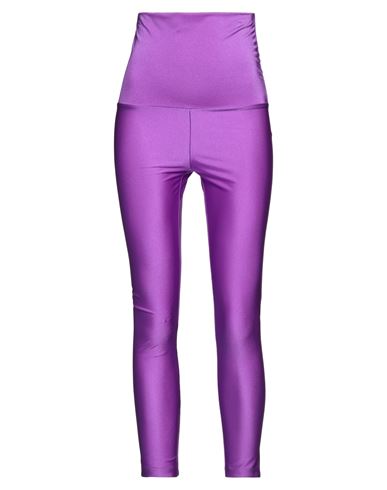 Simona Corsellini Woman Leggings Purple Size 6 Polyamide, Elastane