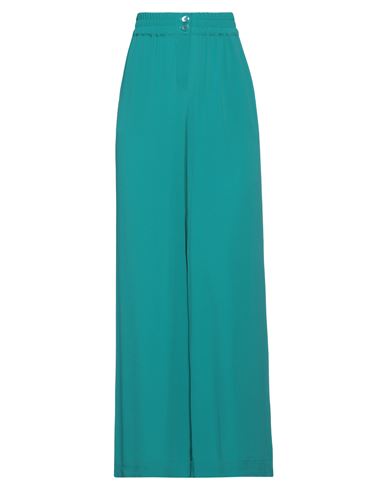 Semicouture Woman Pants Turquoise Size 2 Acetate, Silk In Blue