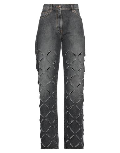 Versace Woman Denim Pants Steel Grey Size 27 Cotton
