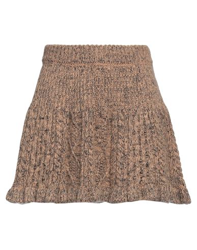 Red Valentino Woman Mini Skirt Camel Size S Acrylic, Mohair Wool, Polyamide, Cotton, Polyester In Beige