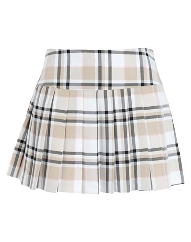 Topshop Woman Mini Skirt Beige Size 12 Polyester, Viscose