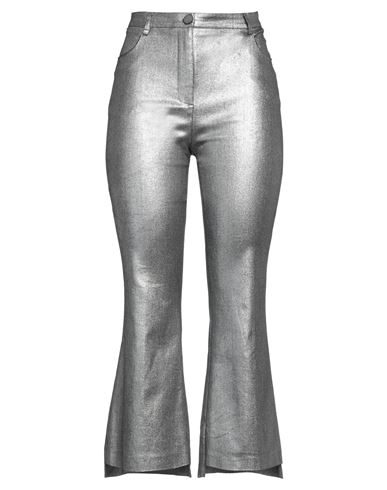 Marani Woman Pants Silver Size 4 Cotton, Polyester, Elastane