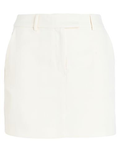 Topshop Woman Mini Skirt Ivory Size 14 Polyester, Elastane In White