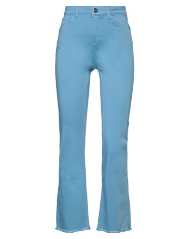 Marani Woman Pants Pastel Blue Size 26 Cotton, Polyester, Elastane