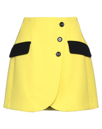 Dolce & Gabbana Woman Mini Skirt Yellow Size 6 Virgin Wool, Polyamide, Elastane