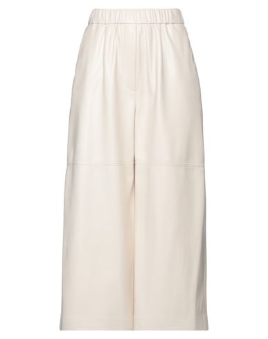 Msgm Woman Pants Cream Size 8 Polyester In White