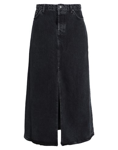 Topshop Woman Denim Skirt Black Size 10 Cotton