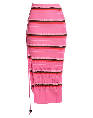 Jacquemus Woman Midi Skirt Fuchsia Size 8 Polyamide, Cotton, Recycled Polyamide, Elastane In Pink