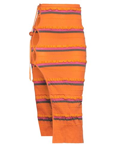 Jacquemus Woman Midi Skirt Orange Size 8 Polyamide, Cotton, Recycled Polyamide, Elastane In Orange