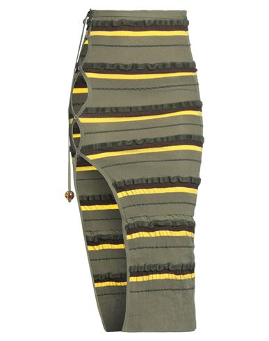 Jacquemus Woman Midi Skirt Military Green Size 8 Polyamide, Cotton, Recycled Polyamide, Elastane In Green