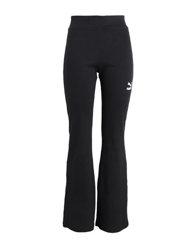 Shop Puma Classics Ribbed Flared Pants Woman Pants Black Size L Polyester, Cotton, Elastane