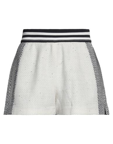 Pinko Woman Shorts & Bermuda Shorts White Size Xs Cotton, Polyester, Viscose, Polyamide, Metallic Fi