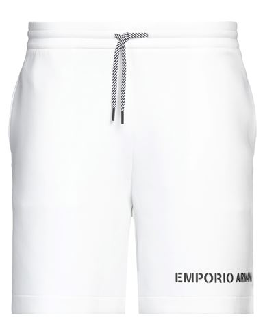 Emporio Armani Man Shorts & Bermuda Shorts White Size Xxxl Cotton, Polyester, Elastane