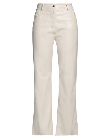 Msgm Woman Pants Ivory Size 6 Polyester, Polyurethane In White