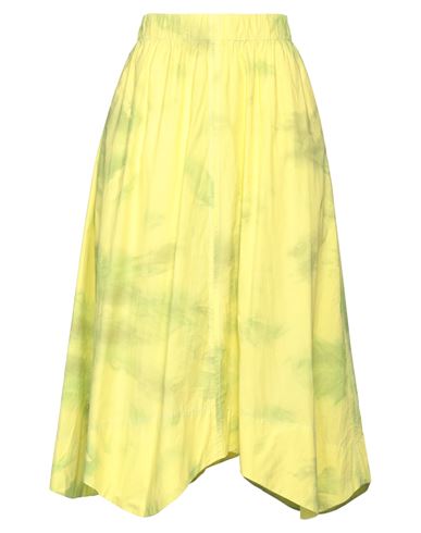 Ganni Woman Midi Skirt Yellow Size 2 Organic Cotton