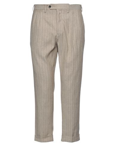 Shop Drumohr Man Pants Sand Size 36 Cotton, Linen, Elastane In Beige