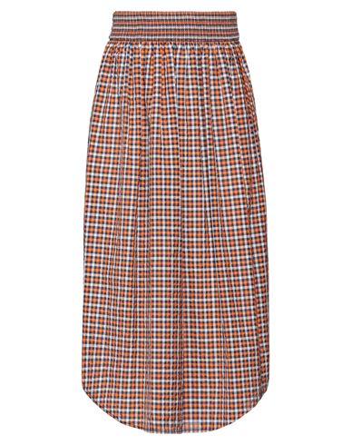Cedric Charlier Woman Midi Skirt Orange Size 4 Polyester, Polyamide