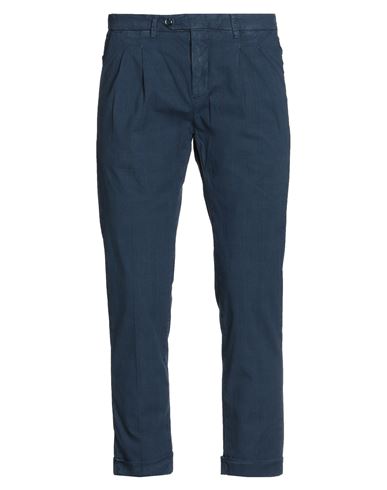 Shop Yan Simmon Man Pants Navy Blue Size 32 Cotton, Elastane