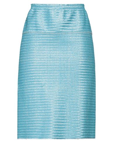 Ermanno Scervino Woman Midi Skirt Turquoise Size 6 Polyester, Metallic Fiber, Polyamide In Blue