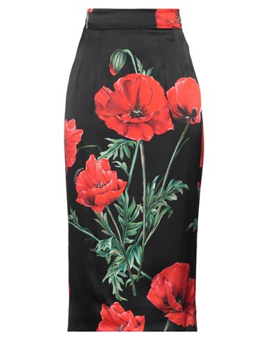 Dolce & Gabbana Woman Midi Skirt Black Size 2 Silk, Elastane In Black