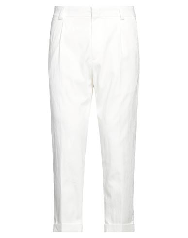 Paolo Pecora Man Pants White Size 36 Cotton, Polyamide, Elastane
