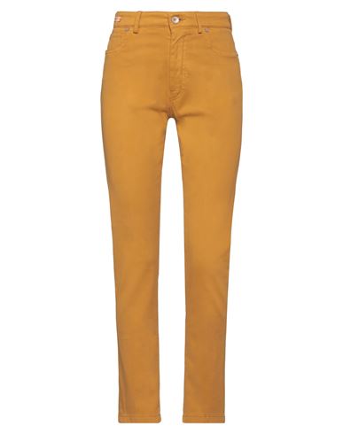 Berwich Woman Pants Ocher Size 30 Cotton, Elastane In Yellow