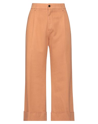 Berwich Woman Pants Apricot Size 8 Cotton In Orange