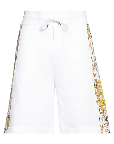 Versace Jeans Couture Man Shorts & Bermuda Shorts White Size L Cotton, Elastane