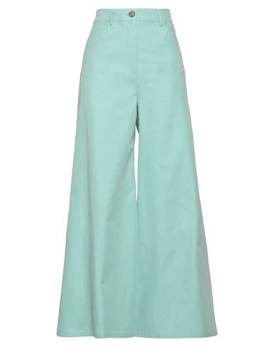Rochas Woman Pants Green Size 8 Cotton, Polyester In Blue