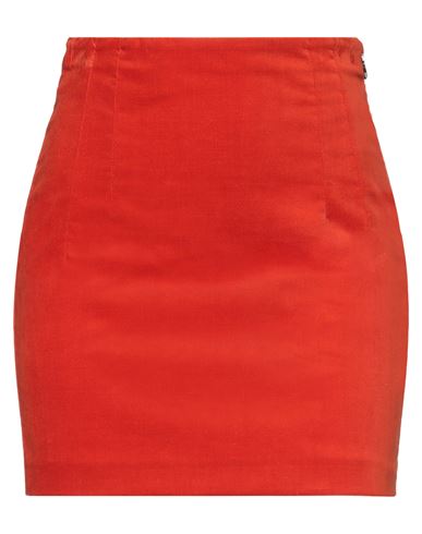 Patrizia Pepe Woman Mini Skirt Tomato Red Size 8 Cotton, Elastane