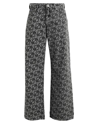 Karl Lagerfeld Jeans Klj Mr Relaxed Monogram Denim Woman Denim Pants Grey Size 30 Organic Cotton In Gray