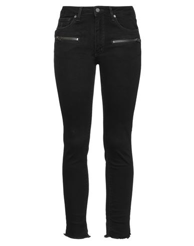 Zadig & Voltaire Woman Jeans Black Size 29 Cotton, Elastane, Bovine Leather