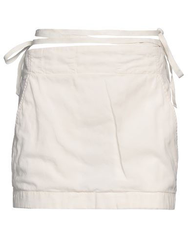Shop Ann Demeulemeester Woman Mini Skirt Off White Size 8 Cotton