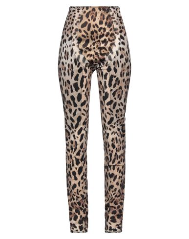 Dolce & Gabbana X Kim Leopard Pants In Beige