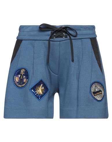 Mr & Mrs Italy Woman Shorts & Bermuda Shorts Blue Size S Viscose, Linen, Polyamide, Cotton, Fibergla