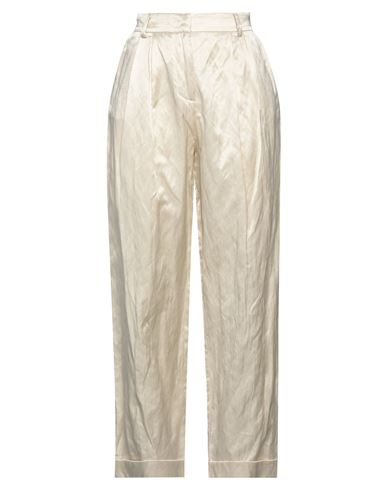 Manila Grace Woman Pants Ivory Size 4 Cotton, Polyester, Metallic Fiber In White
