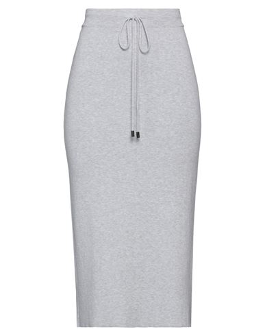 Peserico Woman Midi Skirt Light Grey Size 6 Cotton