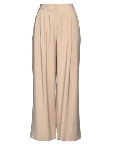 Brand Unique Woman Pants Sand Size 3 Viscose, Polyester In Beige