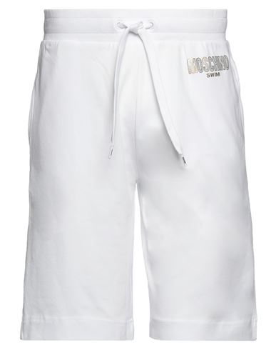 Moschino Man Shorts & Bermuda Shorts White Size Xxl Cotton, Elastane