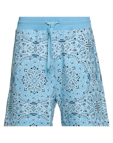 Moschino Man Shorts & Bermuda Shorts Sky Blue Size Xxl Cotton, Elastane