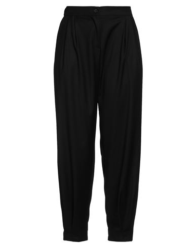 Manila Grace Woman Pants Black Size 12 Polyester, Viscose, Elastane
