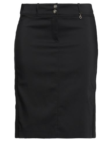 Angelo Marani Woman Midi Skirt Black Size 12 Cotton, Polyamide, Elastane